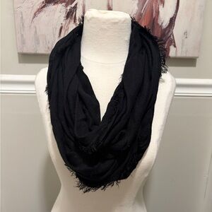 Classic Black Flannel Scarf